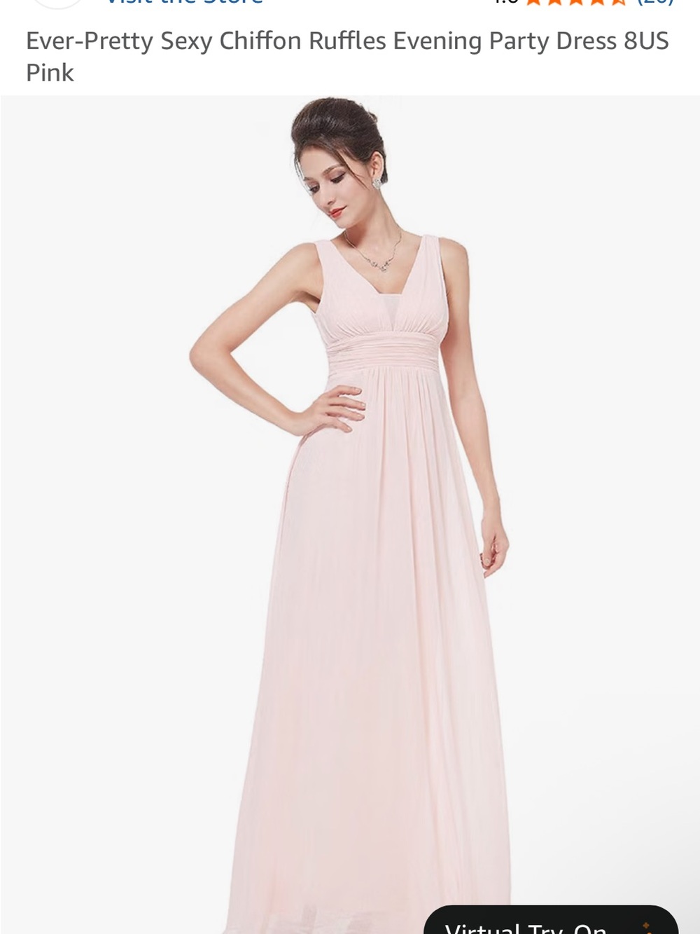 Ever Pretty Blush Pink Chiffon Ruffle Maxi Dress